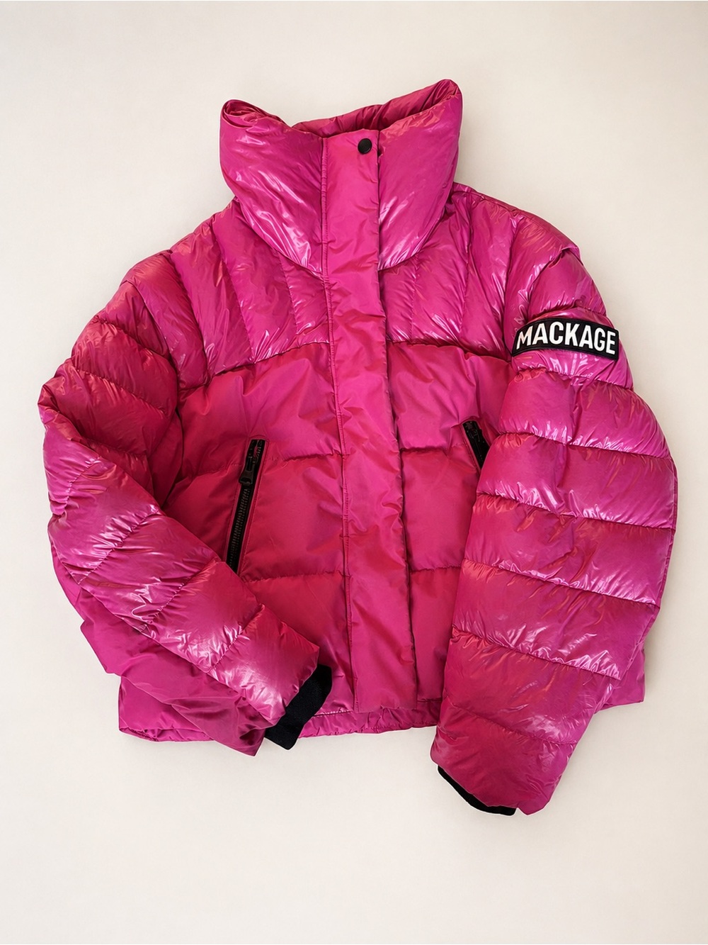 Mackage Kids Shiny Fuchsia Puffer Jacket